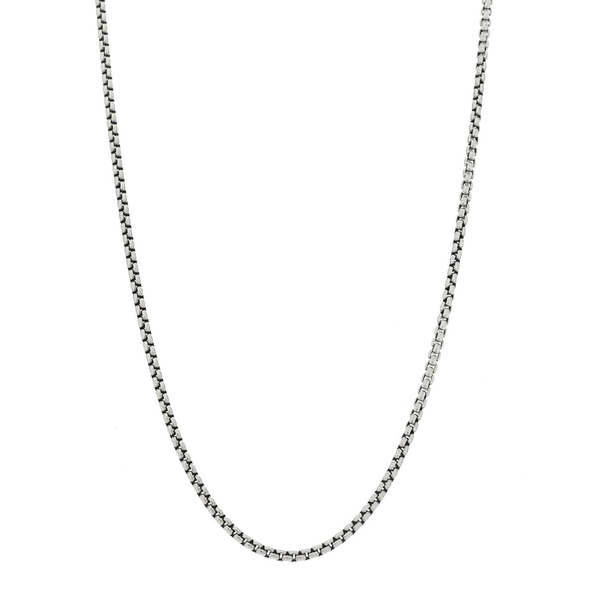 Sterling Silver 14K Yellow Gold 2.7mm Small Box Chain Necklace 32.5"