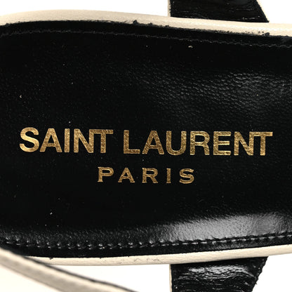 Saint Laurent Leather Women's Vendome Bianca 85 Platform Sandals 41 Pearl
