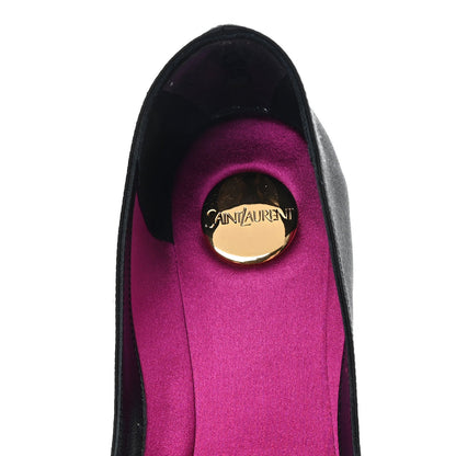 Saint Laurent Suede Women's Raso Regale Ballerina Flats 37 Nero