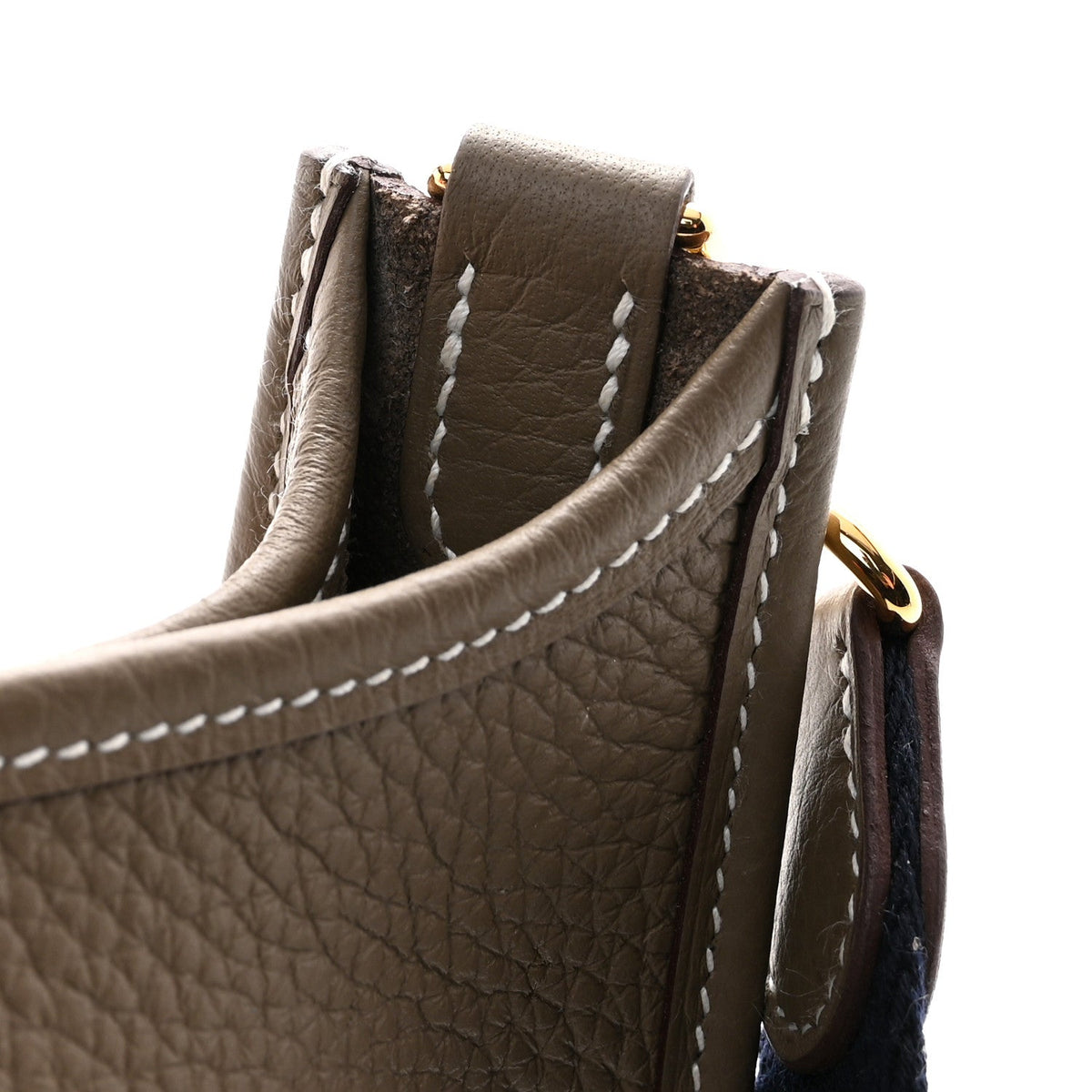 Hermes Taurillon Clemence Amazone Evelyne TPM Etoupe Bleu Indigo