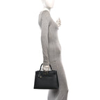 Hermes Epsom Calfskin Kelly Sellier 28 Bag Black