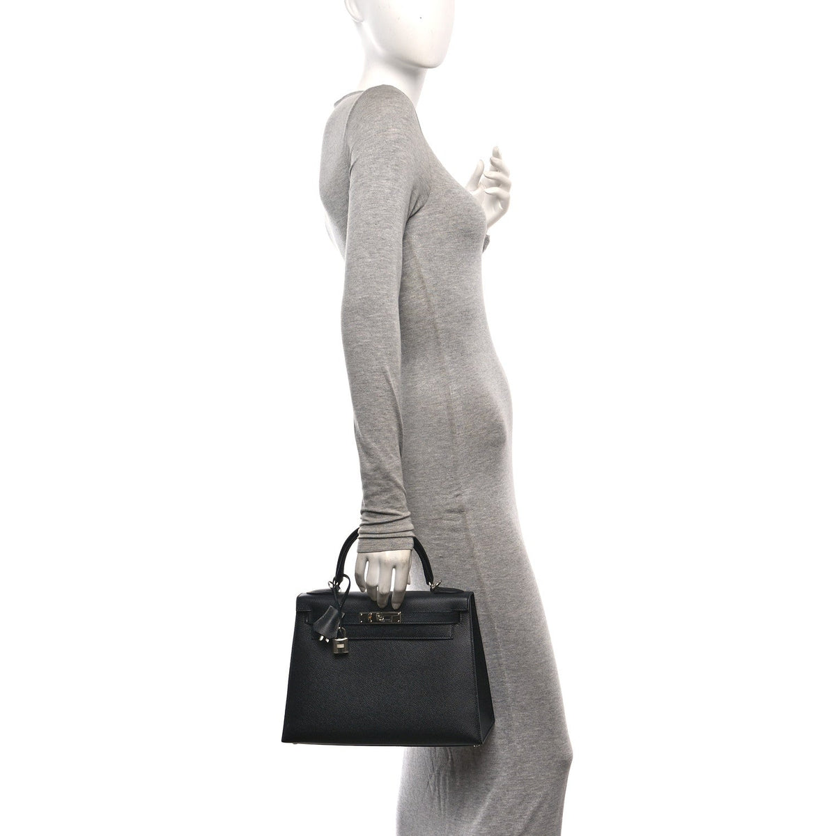 Hermes Epsom Calfskin Kelly Sellier 28 Bag Black