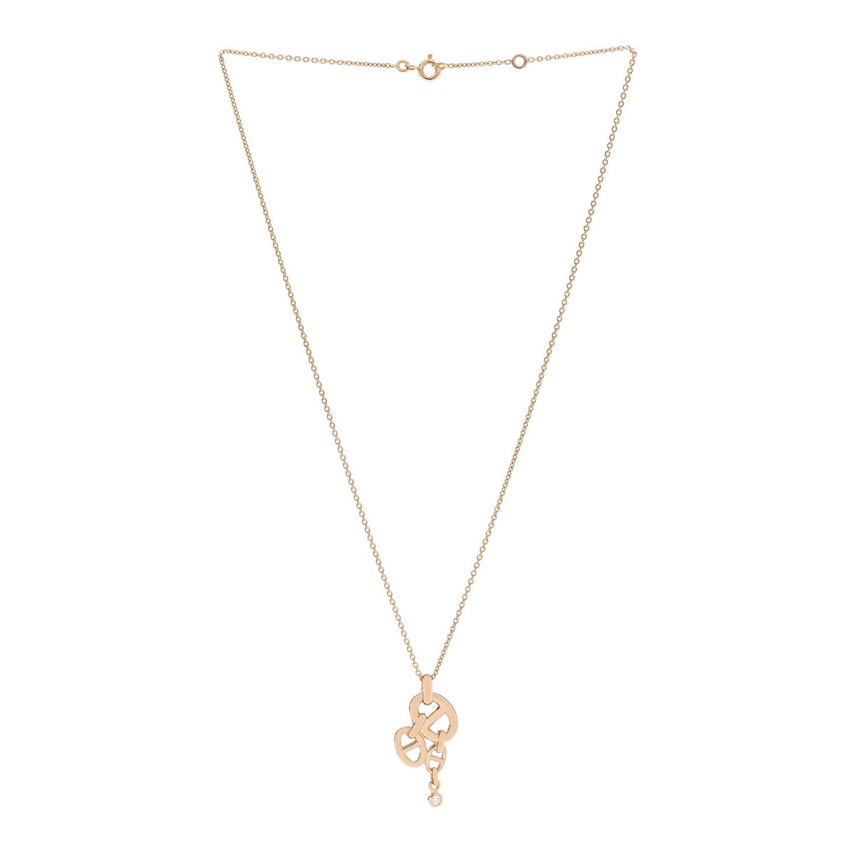 18K Rose Gold Diamond Chaine D'Ancre Enchainee Necklace MM