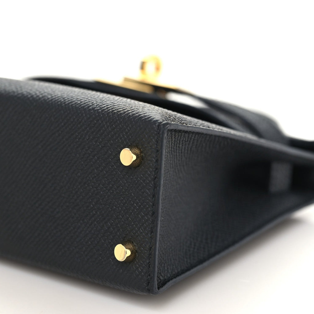 Hermes Epsom Mini Kelly Sellier 20 Black