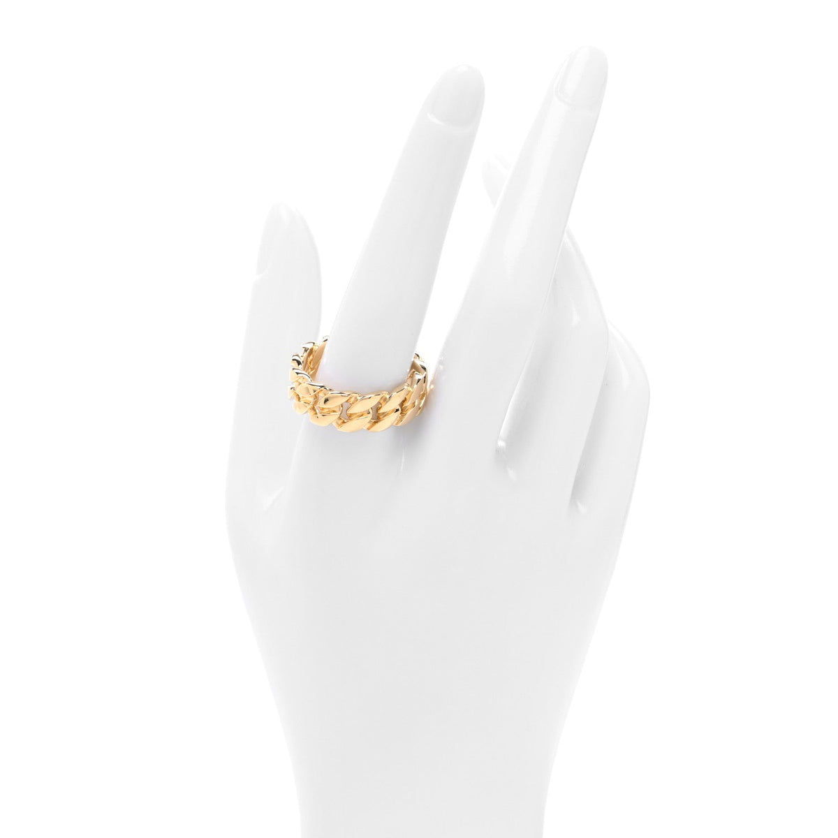 18K Yellow Gold 8mm Curb Chain Ring 65 11