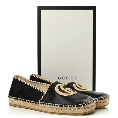 Gucci Nappa Women's Charlotte GG Marmont Miguel Espadrilles 40 Black