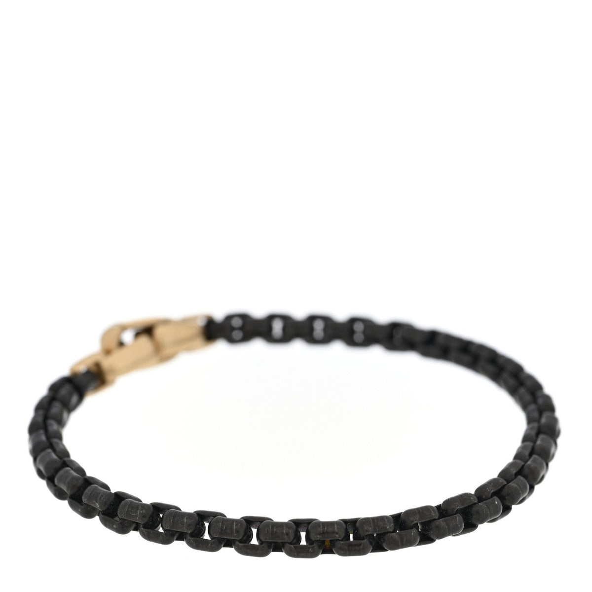 Titanium 14K Yellow Gold 4.8mm Box Chain Bracelet Black
