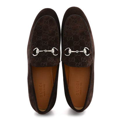 Gucci Suede Men's Jordy Horsebit Loafers 8 Night Cocoa