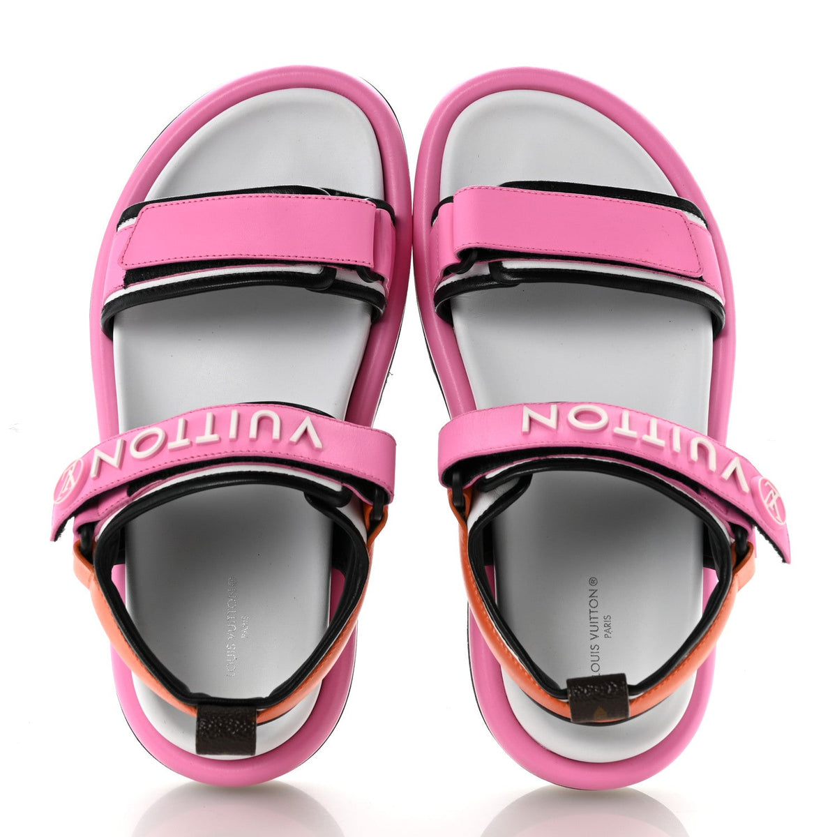 Louis Vuitton Calfskin Women's Pool Pillow Comfort Flat Sandals 38 Rose Pop Pink