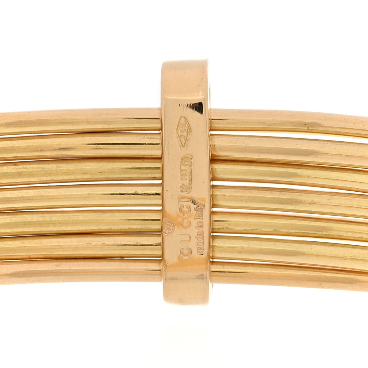 18K Yellow Gold 7 Row Multi Bangle Bracelet