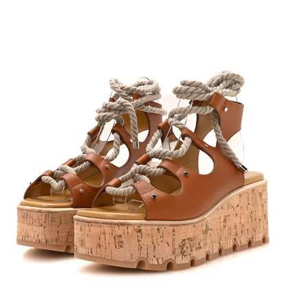 Hermès Calfskin Cork Women's Medusa 30 Sandals 37 Naturel