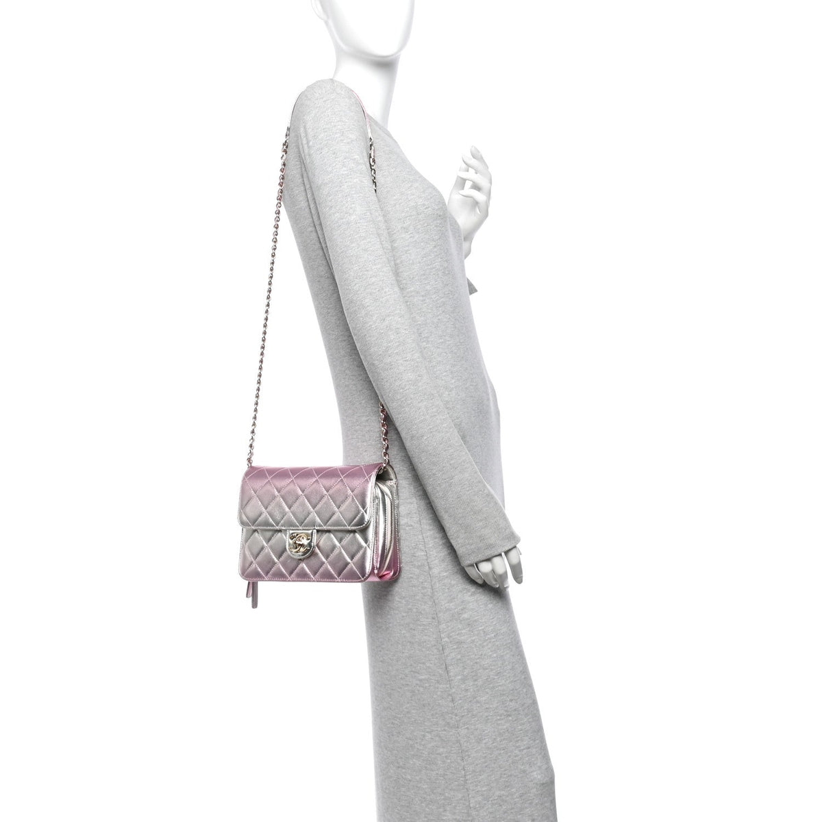Large Quilted Lambskin Flap Shoulder Bag
