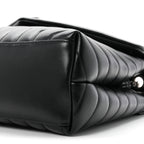Saint Laurent Calfskin Y Quilted Monogram Medium Loulou Chain Satchel Black