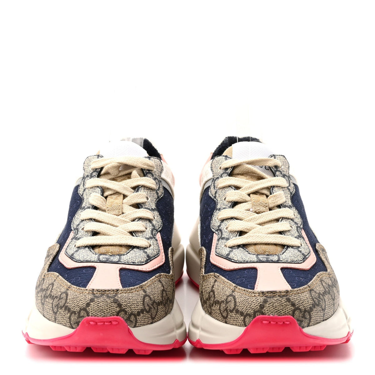Gucci GG Supreme Monogram Women's Rhyton Sneakers 35.5 London Blue Beige Pale Pink