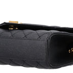 Saint Laurent Grain De Poudre Small Monogram Satchel Black