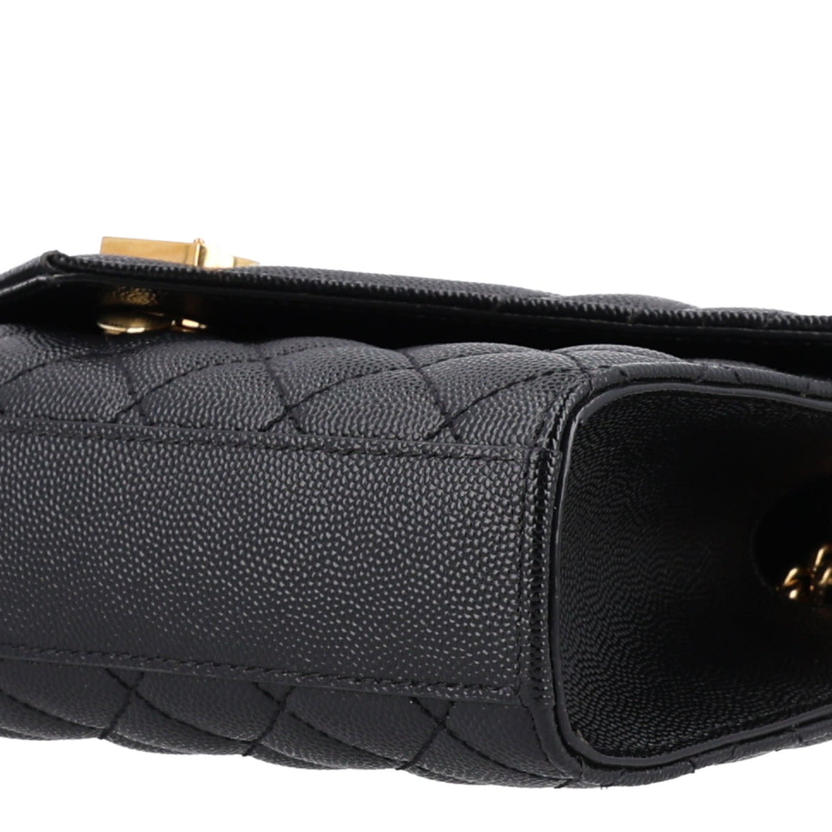 Saint Laurent Grain De Poudre Small Monogram Satchel Black