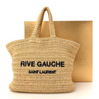 Saint Laurent Raffia Rive Gauche Tote Natural