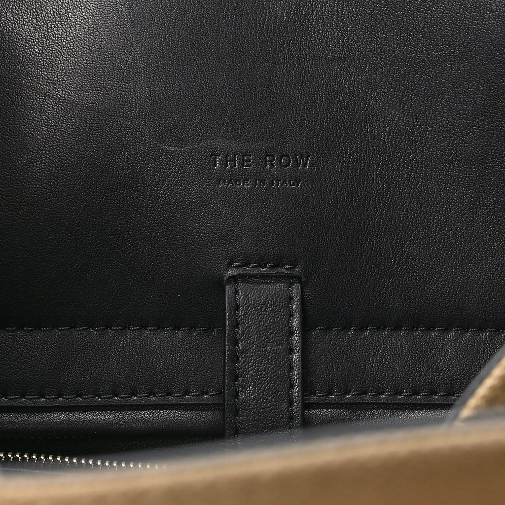 The Row Canvas Calfskin Margaux Belt 15 Fango Black