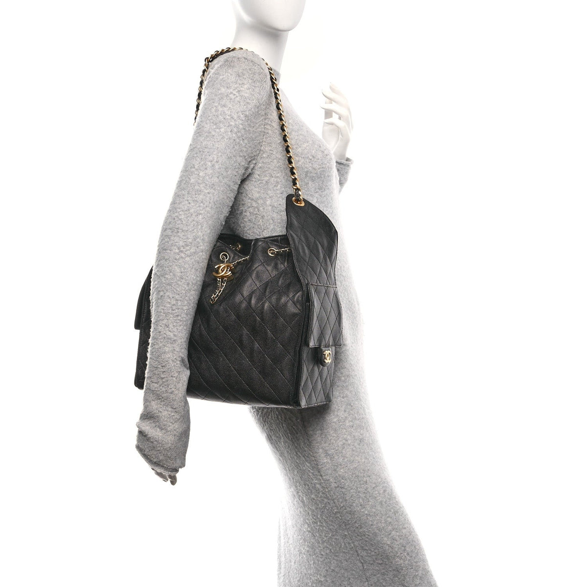 Medium Quilted Caviar Handbag