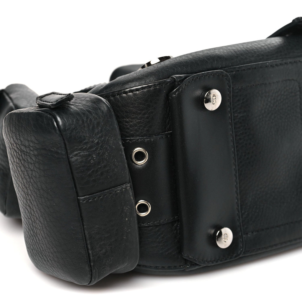 Christian Dior Leather Street Chic Columbus Ave Shoulder Bag Black