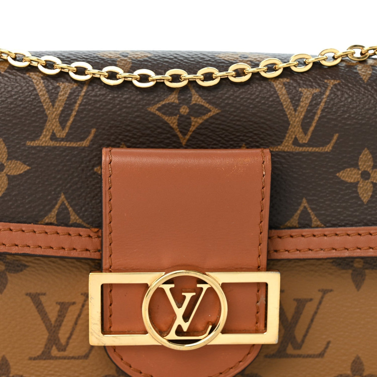 Louis Vuitton Reverse Monogram Dauphine Chain Wallet