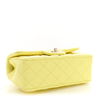 Chanel Lambskin Quilted Mini Chain Top Handle Rectangular Flap Light Yellow
