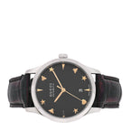 Gucci Stainless Steel Alligator 38mm G-Timeless Charm Watch Black