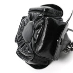 Off-White Calfskin Dumbo B Chain Pocket Bucket Bag Black
