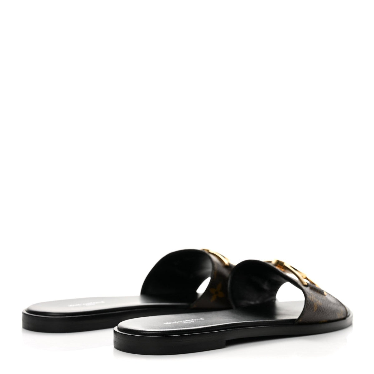 Louis Vuitton Patent Monogram Women's Lock It Flat Mules 39