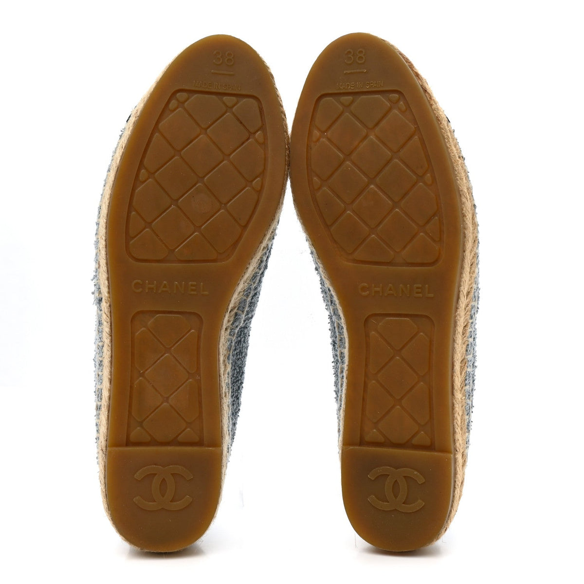Chanel Fabric Grosgrain CC Women's Espadrilles 38