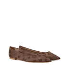 Women's Gala Flat Ballerina Black Mesh/Strass 1AIDR8