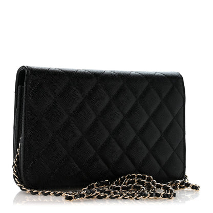 Quilted Caviar Wallet Bag