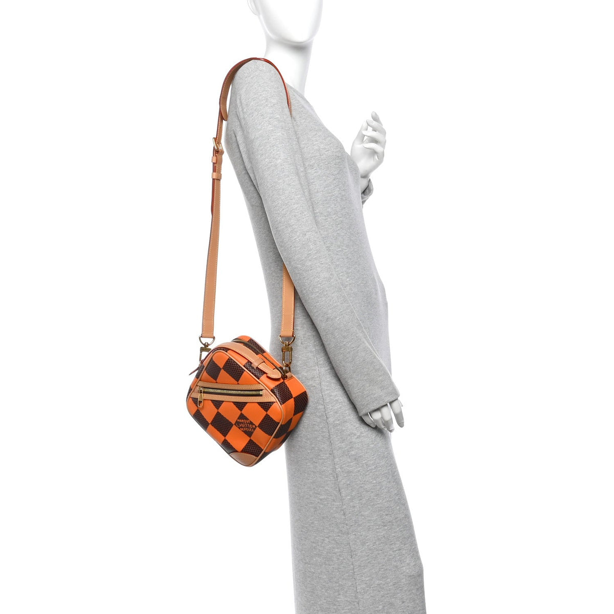 Damier Pop Chess Messenger Orange Handbag