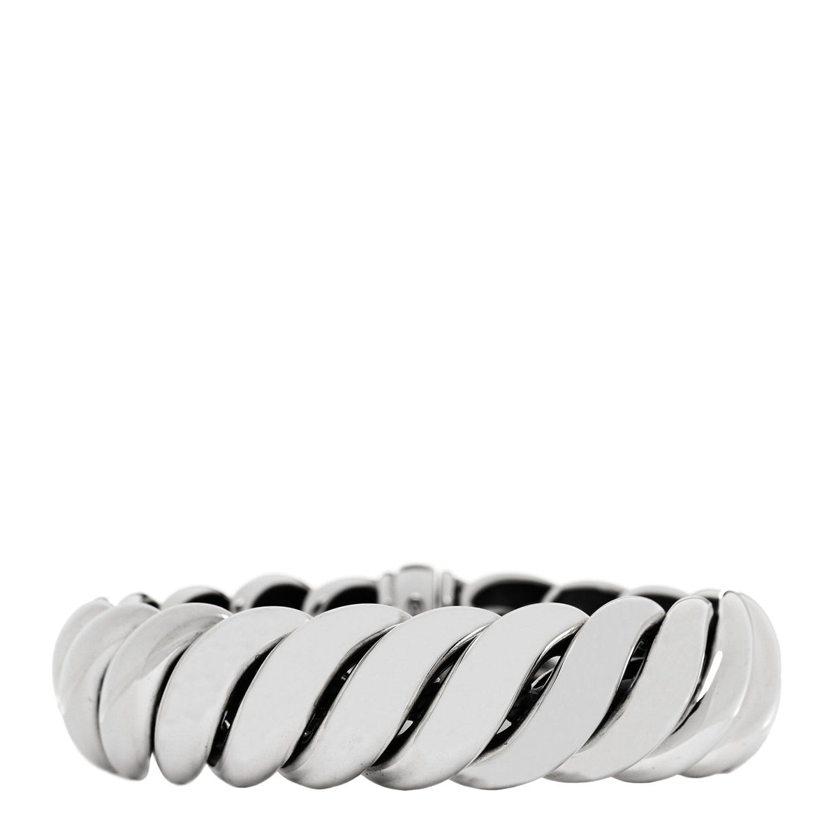 Sterling Silver 20mm Sculpted Cable Link Bracelet