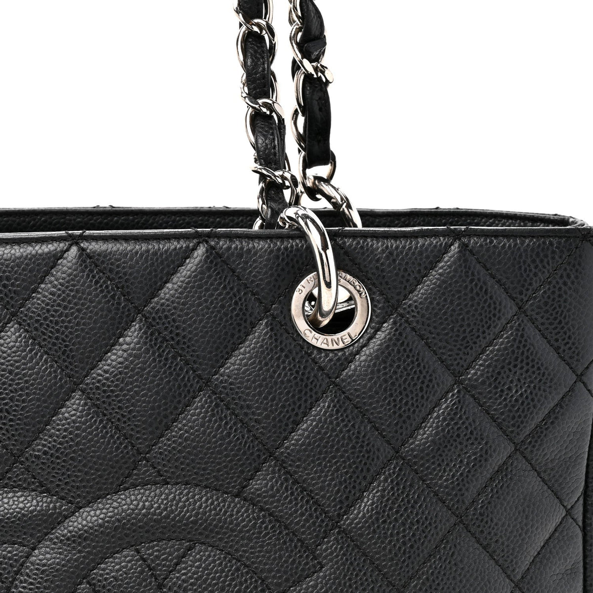 Quilted Caviar Tote Bag