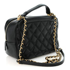 Chanel Calfskin Quilted CC Small Vanity Case Black