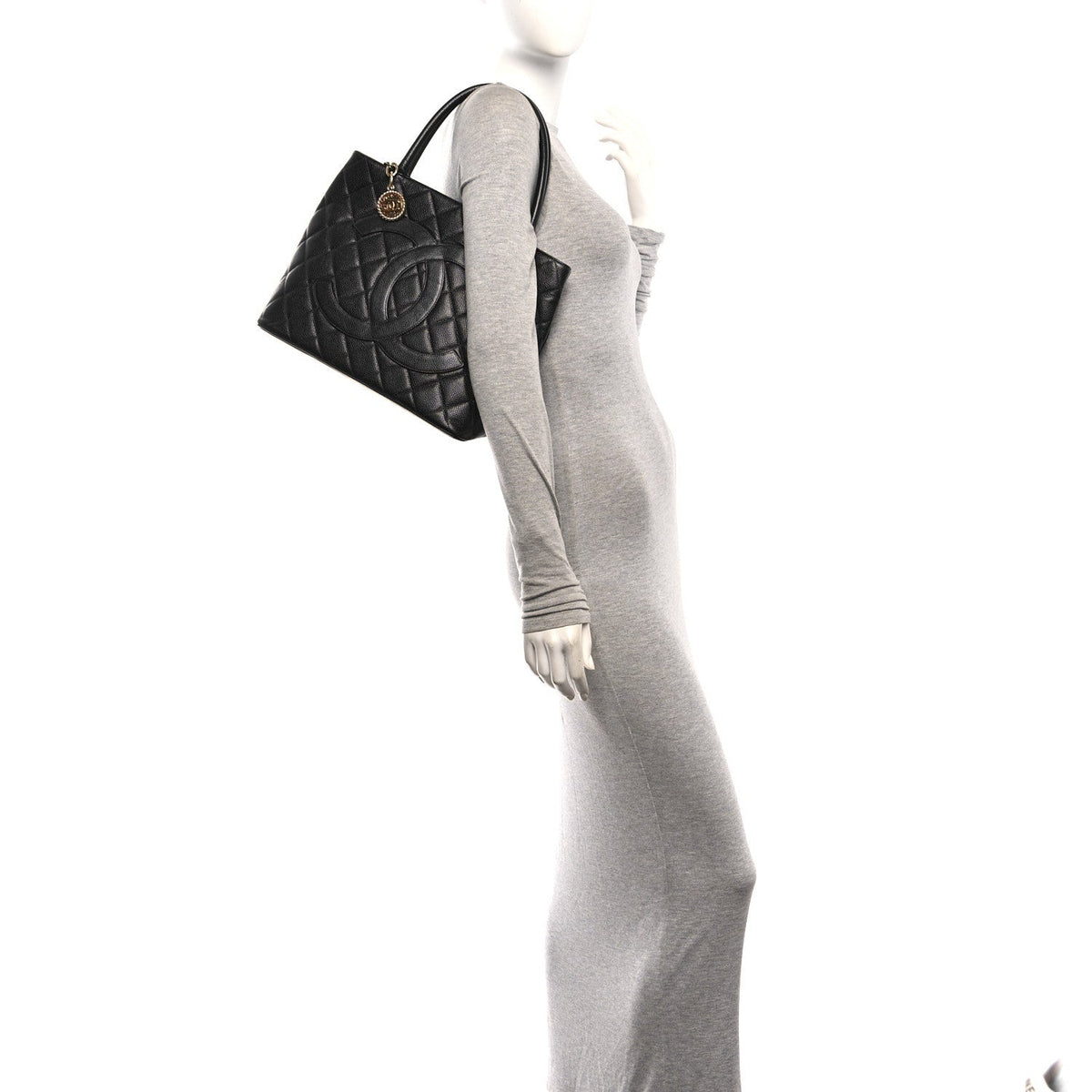 Quilted Caviar Tote Bag