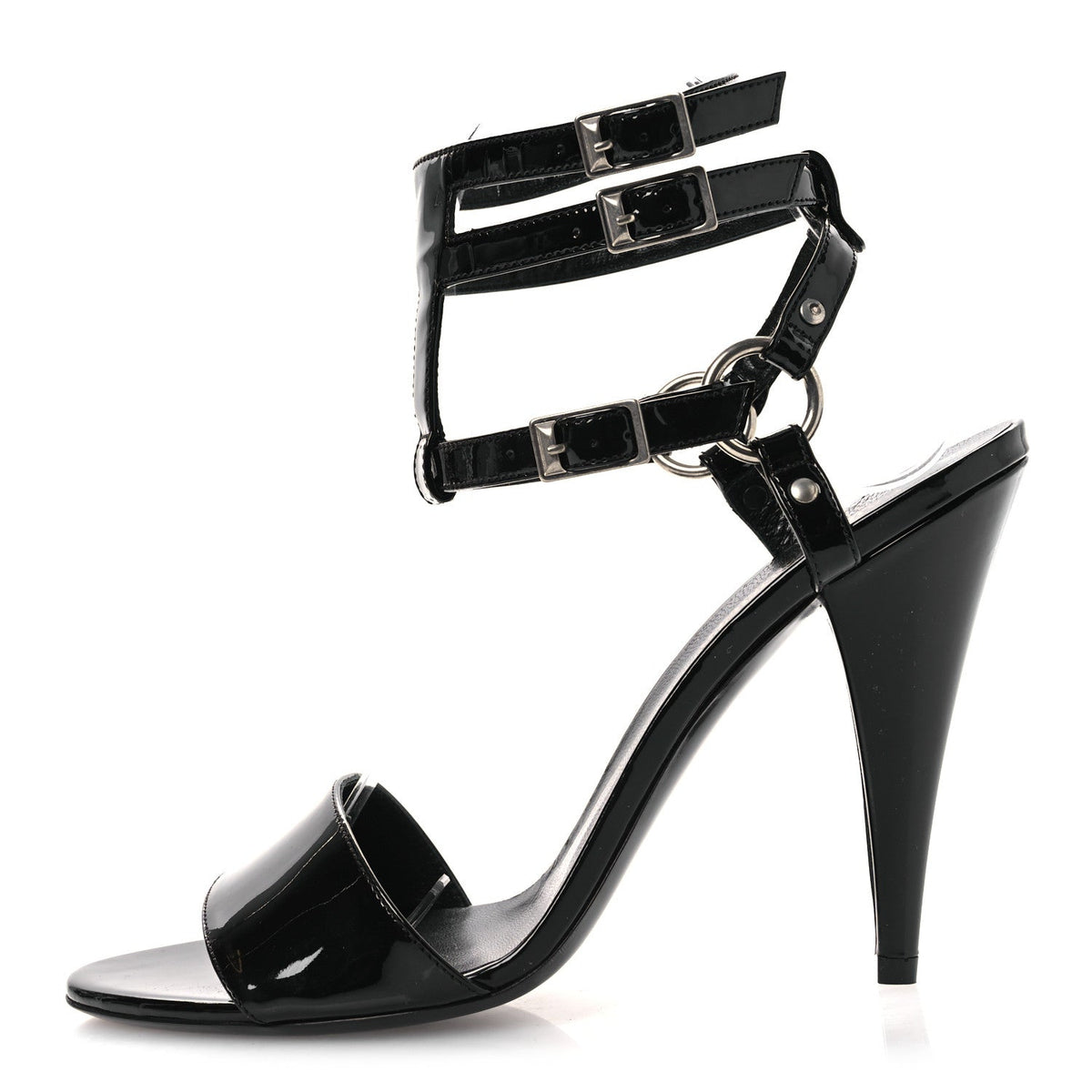 Patent Calfskin Fetish Sandal Black