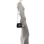 Gucci Pebbled Calfskin Small 1973 Chain Shoulder Bag Black