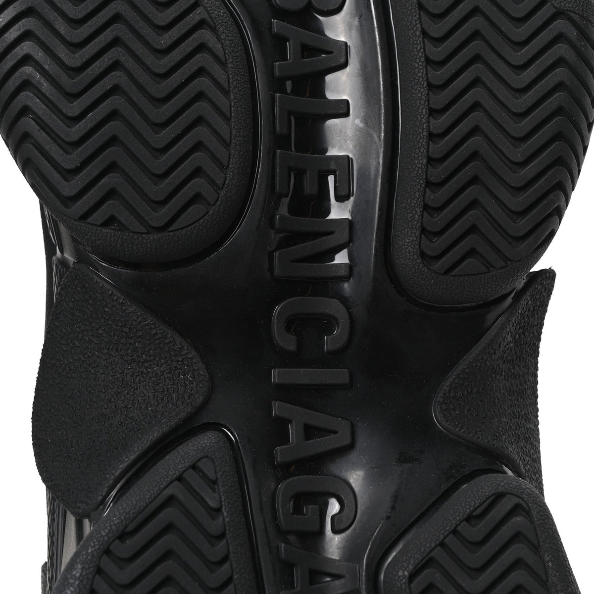 Balenciaga Technical Fabric Men's Triple S Sneakers 40 Black White