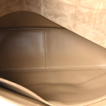 Maxi Calfskin Suede Flap Shoulder Bag