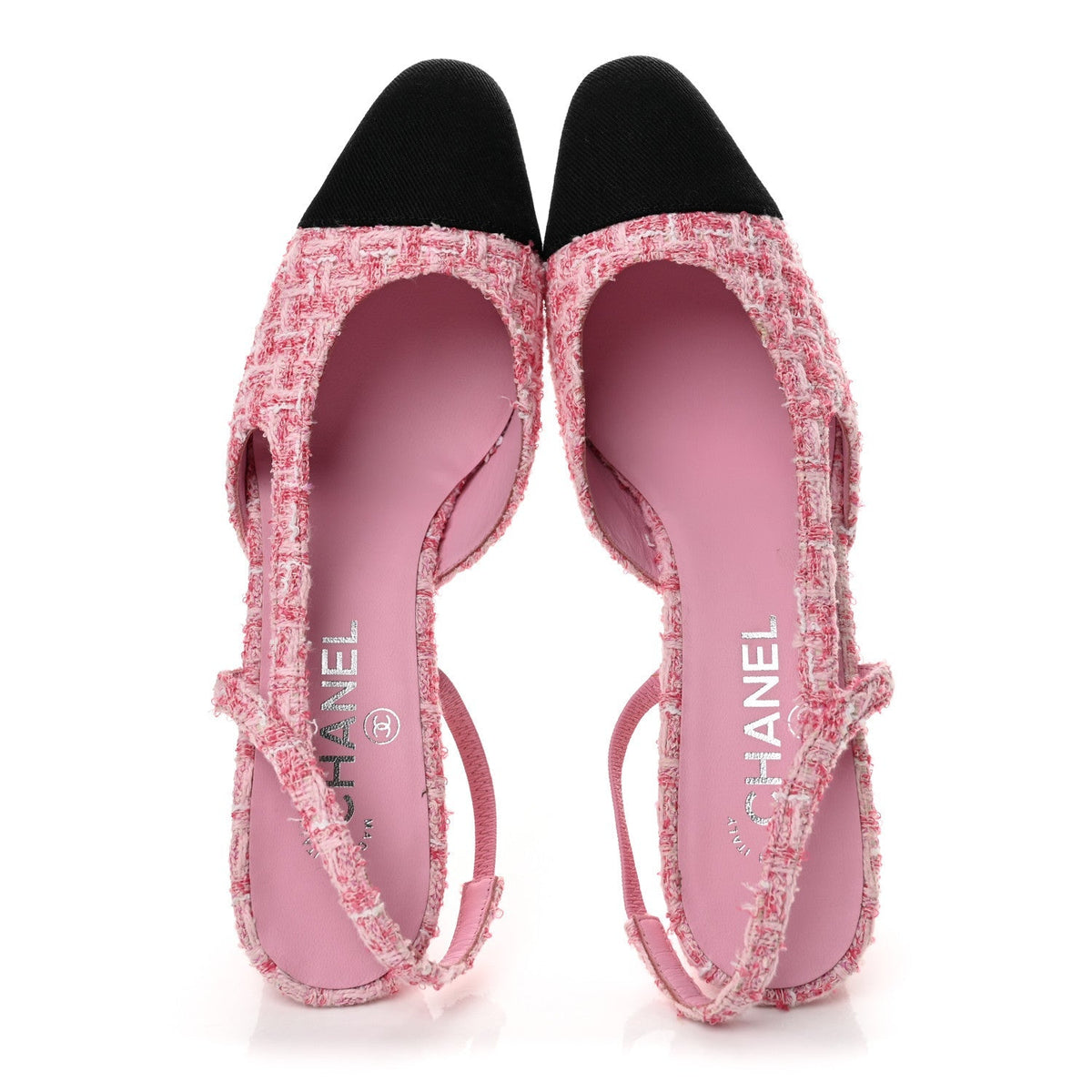 Chanel Tweed Grosgrain CC Women's Slingback Pumps