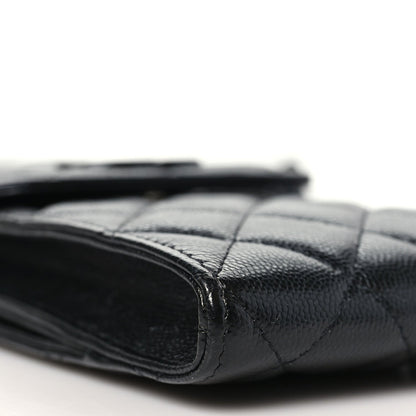 Quilted Caviar Clutch Bag