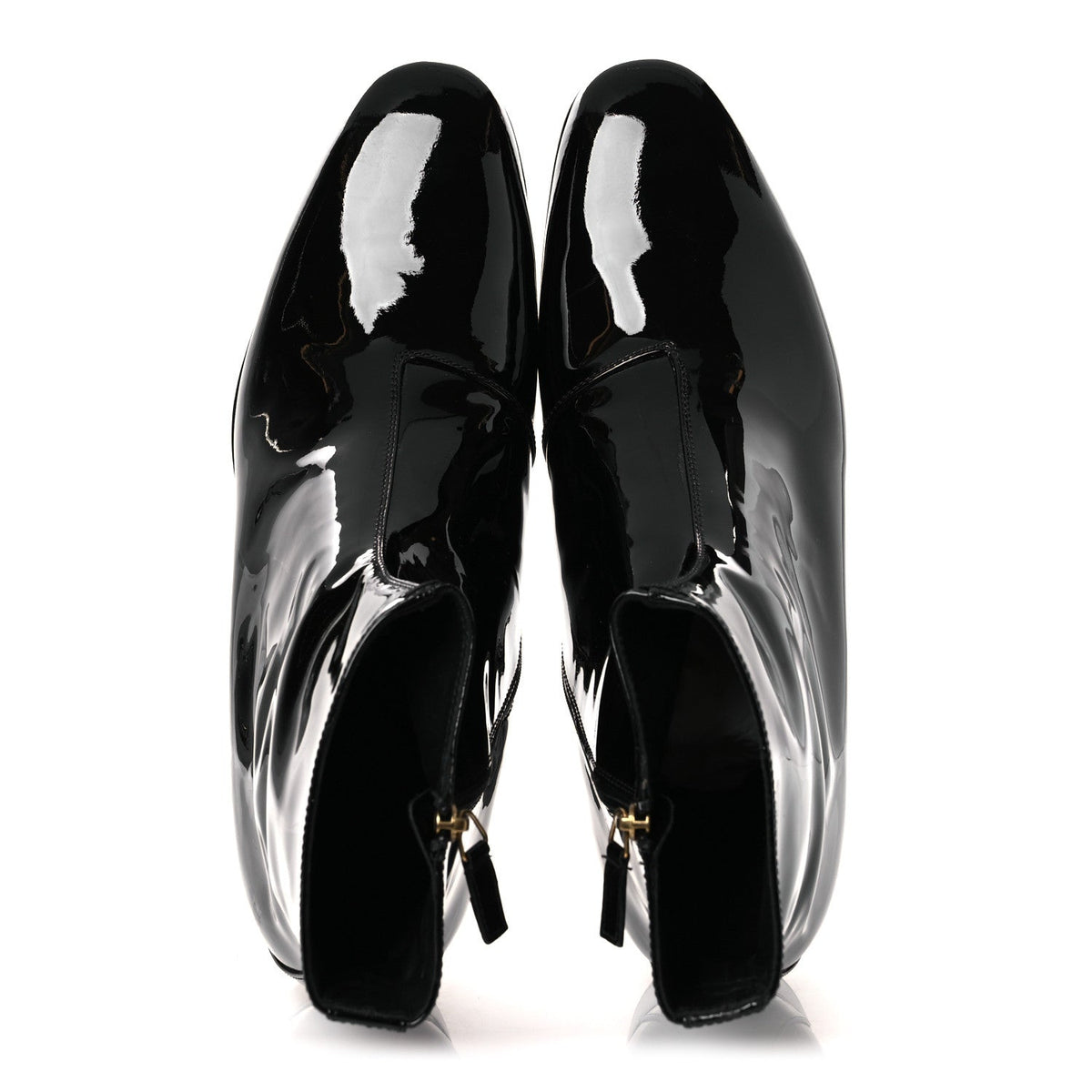 Gucci Patent Calfskin Men's GG Lois Bee Ankle Booties 13 Black