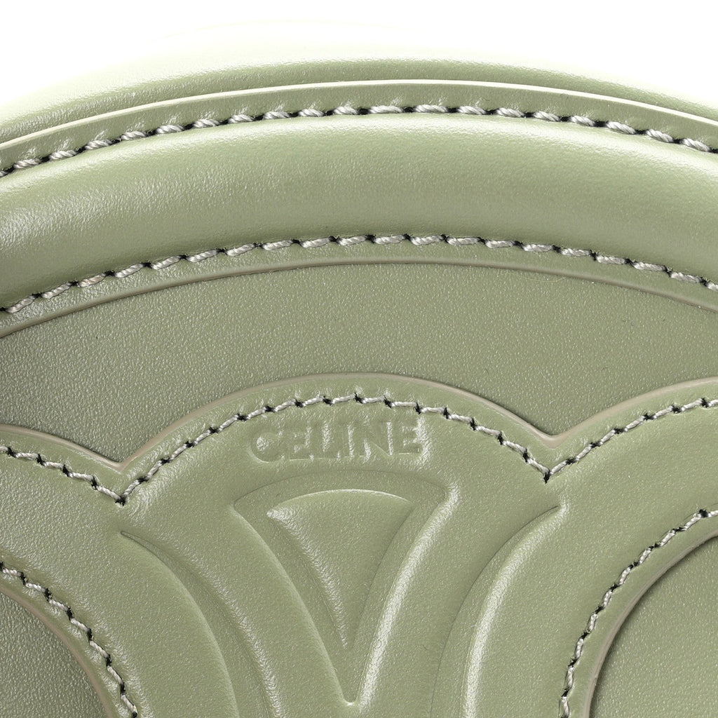 Celine Smooth Calfskin Cuir Small Triomphe Oval Bag Sage