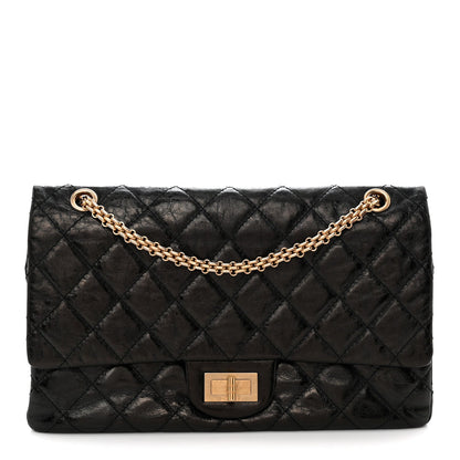 Quilted Calfskin Flap Shoulder Bag - Black