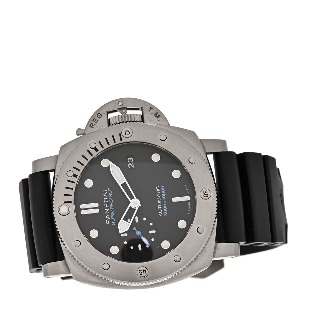 Panerai Titanium Rubber 47mm Luminor Submersible Automatic Watch Black PAM1305