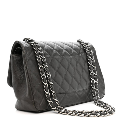 Quilted Caviar Flap Shoulder Bag