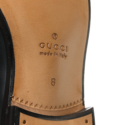 Gucci Calfskin Men's Interlocking G Millennial Ribot Loafers 8 Black
