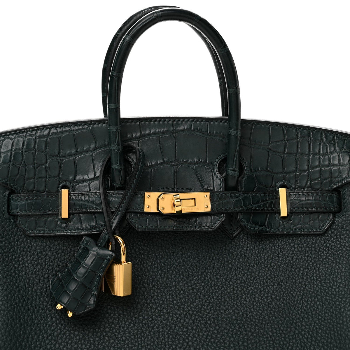 Hermes Togo Matte Alligator Birkin Touch 25 Vert Cypress